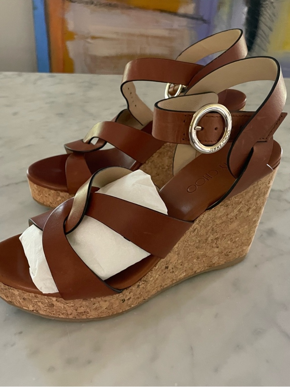 Jimmy Choo Leather Sandals Women's Size: 8.5 | IT 38.5 - NEW IN BOX